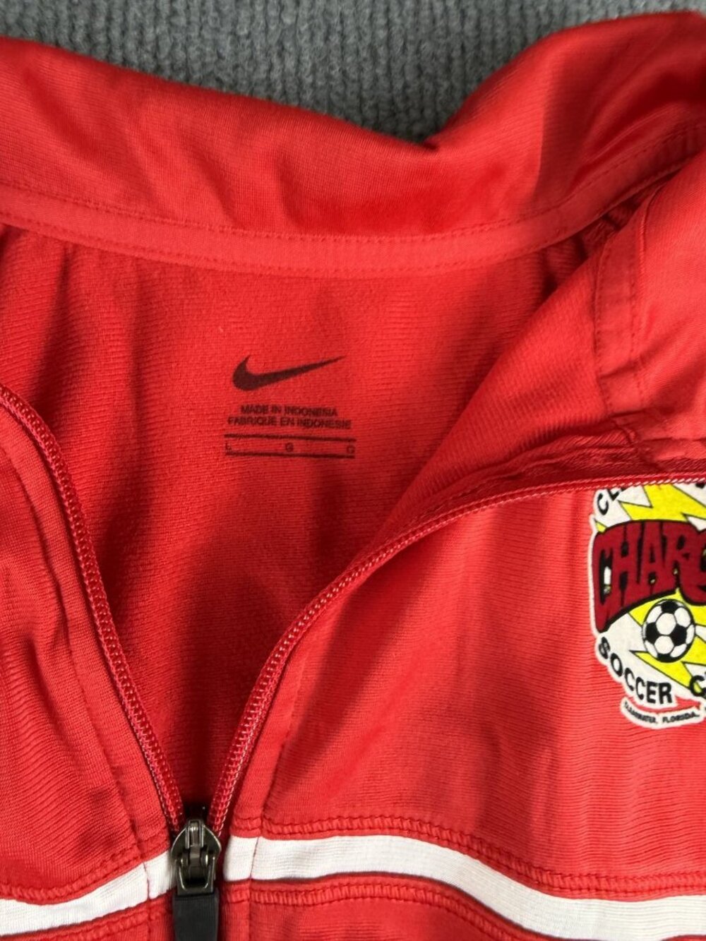 Nike Mens Clearwater Chargers Soccer Club Red Full-Zip Track Jacket L - Picture 3 of 11